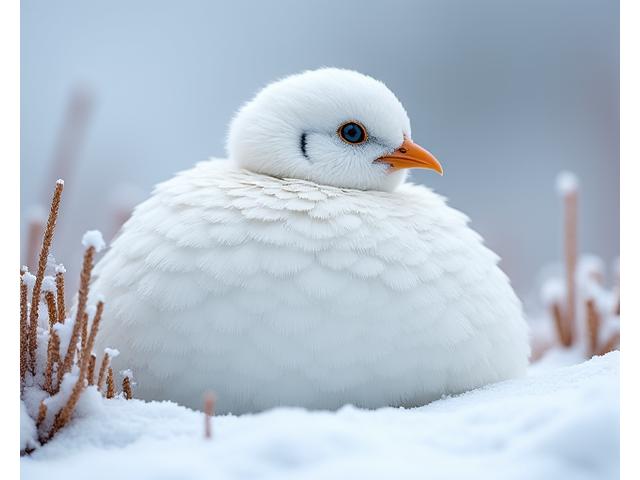 A Rock Ptarmigan perfectly camouflaged in sparse Arctic tundra habitat